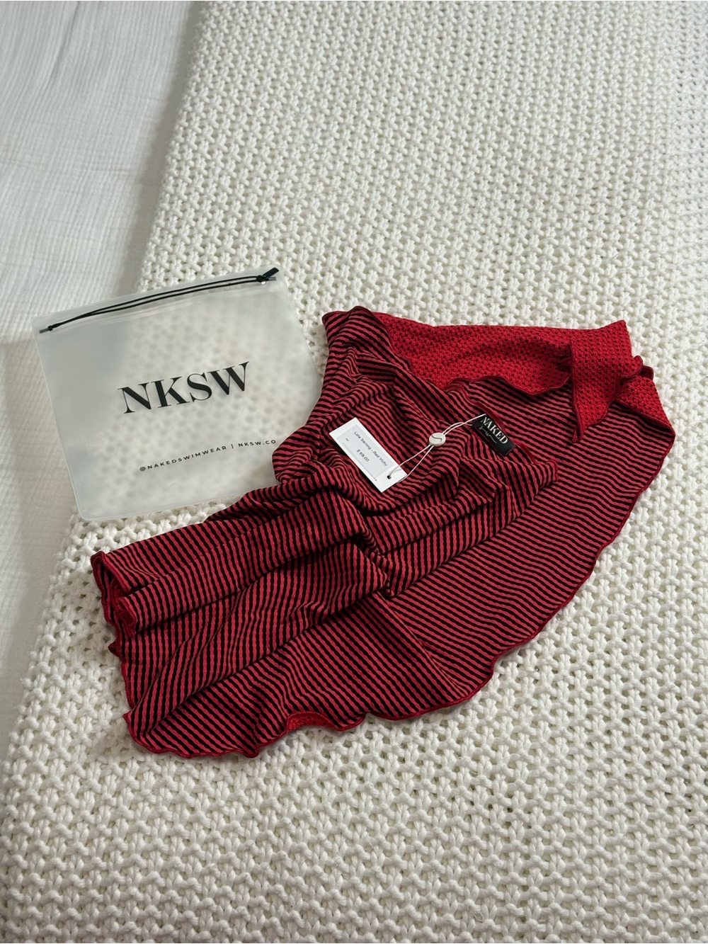 NAK Red and Black Striped Ruffle Hem Girls' Skirt